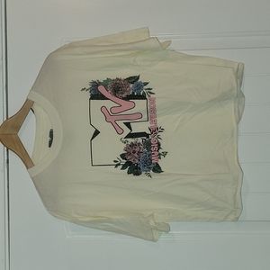 NWT | MTV Cropped Floral Logo Tee | Large